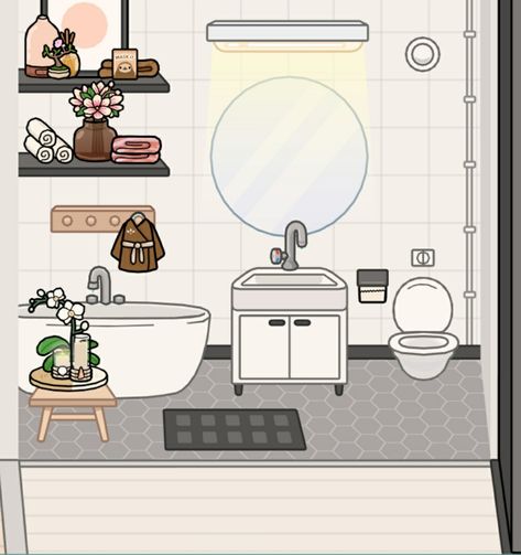 Toca Boca Apartment Makeover, Toca World Apartment Ideas, Toca World Bathroom Idea, Toca Boca Bathroom Ideas Aesthetic, Toca Boca Room Ideas Bathroom, Toca Boca Apartment Ideas, Bathroom Toca Boca, Toca Boca Bathroom Ideas, Toca Boca Bathroom