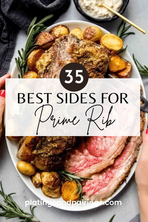 Prime Rib Wedding Buffet, Prime Rib Easter Dinner, Prime Rib Meal, Crown Rib Roast Beef Christmas Dinners, Primerib Christmas Dinner Sides, Prime Rib Thanksgiving Dinner, Christmas Dinner 2023, Sides For Standing Rib Roast, Prim Rib Side Dishes