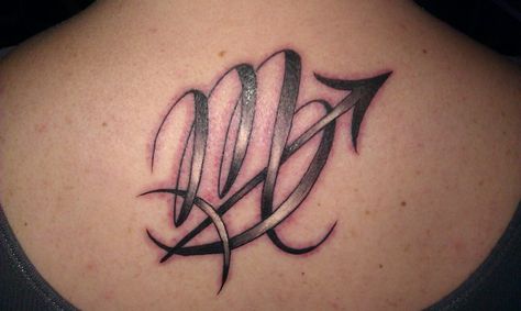 Sagittarius and Virgo combined Virgo And Sagittarius Tattoo, Aries And Sagittarius Relationship, Infinity Butterfly Tattoo, Tattoo For My Son, Infinity Butterfly, Loving Memory Tattoos, Him And Her Tattoos, Rose Tattoo Stencil, Sagittarius Virgo