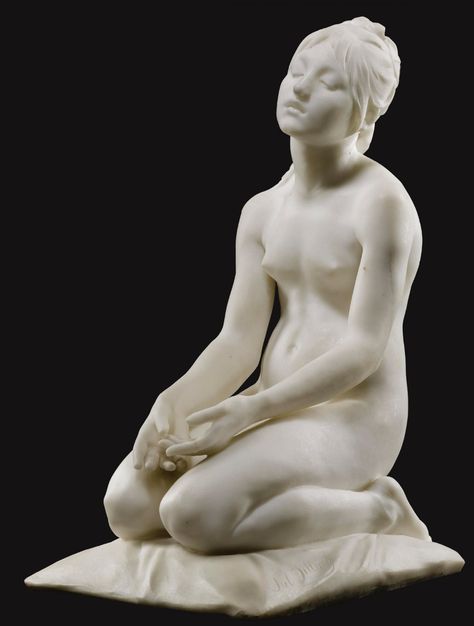 Julien Dillens - Kneeling Nude Kneeling Looking Up Pose Reference, Kneeling Woman Drawing, Kneeled Down Pose, Statue Pose Reference, Weird Sitting Poses, Woman Kneeling Pose, Woman Kneeling Pose Reference, Kneeling Pose Reference Drawing, Statue Poses