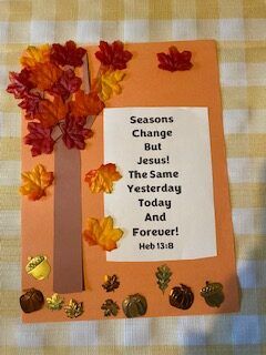 Jesus Is The Same Autumn Craft - Children's Bible Activities | Sunday School Activities for Kids November Bible Lessons For Kids Church, November Church Crafts For Kids, Bible Fall Crafts For Kids, Fall For Jesus Crafts For Kids, Church Fall Crafts For Kids, Children’s Church Fall Craft, Fall Crafts For Sunday School Kids, Fall Craft For Kids At Church, Fall Christian Preschool Crafts