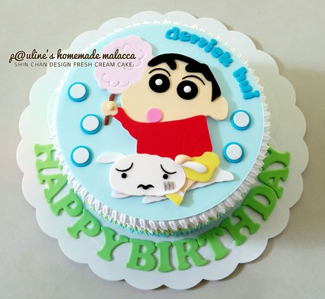 🍭 Shin Chan 🍭 Fresh Cream Cake #paulineshomemademalacca Shin Chan Cake Design, Shin Chan Cake, Shinchan Cake, Mickey Birthday Cakes, Fresh Cream Cake, Half Birthday Cakes, Cake Designs For Kids, Bts Cake, 25 Birthday