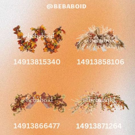 Bloxburg Autumn, Bloxburg Halloween, Plant Decals, Blocksburg House, Halloween Nature, Vine Decal, Codes Wallpaper, Decals Bloxburg, Calendar Decal