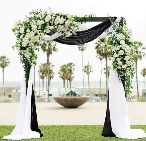 Wedding Draping Backdrop, Drapes Wedding, Winter Wedding Arch, Ceremony Backdrop Indoor, Flower Archway, Wooden Wedding Arches, Wedding Arch Draping, Arch Draping, White Wedding Arch