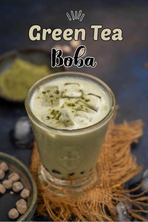 Green Tea Boba (Matcha Milk Bubble Tea) is a delightful blend of matcha green tea, milk, and tapioca pearls. Make it at home using my easy recipe. Green Tea Boba Recipe, Green Tea Boba, Boba Matcha, Kahlua Hot Chocolate, Green Tea Milk, Iced Matcha Green Tea, Kahlua Recipes, Boba Tea Recipe, Boba Recipe