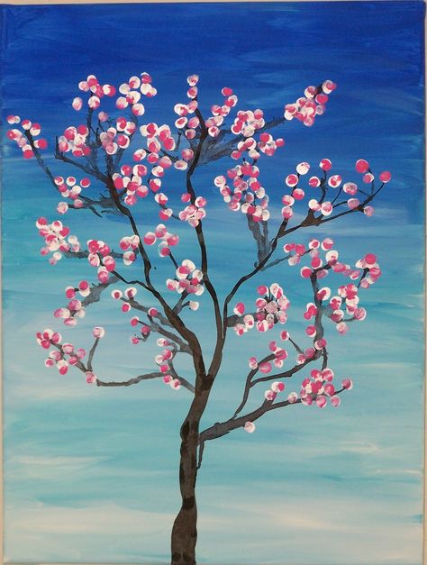 Spring Tree Art, Classe D'art, Spring Art Projects, Montessori Art, Cherry Blossom Painting, Cherry Blossom Art, Spring Tree, Classroom Projects, Blossoms Art