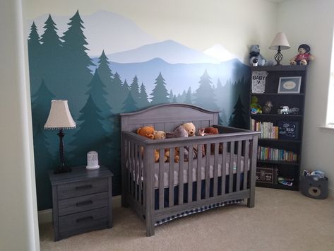 Twin Baby Rooms, Forest Wall Decals, Mountain Wall Mural, Boy Nursery Themes, Woodland Wall, Nursery Mural, Forest Wall Mural, Baby Boy Room Nursery, Nursery Room Boy