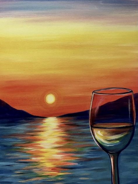 Wine And Paint Night, Palette Wall, Pinots Palette, Wine And Canvas, Wine Painting, Sip N Paint, Wine Art, Simple Acrylic Paintings, Paint And Sip