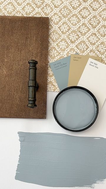 Powdery Blue Paint Color, Dusty French Blue Paint, Southern Blue Paint Color, Benjamin Moore Stonybrook, Dusty Blue Wainscoting, Muted Blue Walls, Cozy Blue Paint Colors, Bm Nantucket Fog, Muddy Blue Paint Colors