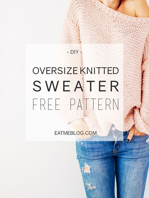 Oversize Knitted Sweater Free Pattern Oversize Sweater Knitting Pattern, Pola Sweater, Knitting Patterns Free Sweater, Minecraft Pixel Art, Princess Dresses, How To Purl Knit, Oversized Knitted Sweaters, Sweater Crochet Pattern, Sweater Knitting Patterns