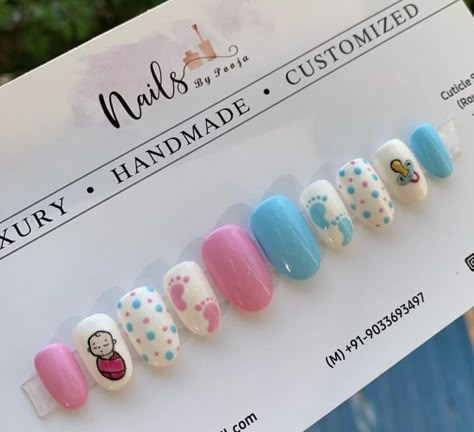 Mom To Be Nail Art, Nail Art Baby Shower Ideas, Pregnancy Nail Ideas, Maternity Nails Designs, Baby Shower Nail Art Designs, Birth Nails Mom, Pregnancy Nails Designs, Baby Shower Nails Ideas, Maternity Nail Ideas