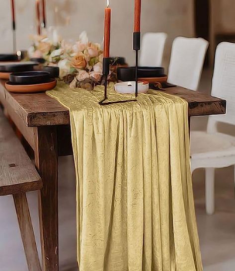 Amazon.com: Table Runner 120 Inch Long Velvet Table Runner 29" Wide Champagne Gold Table Runner Dining Table Runner Luxury Velvet Table Cover Soft Velvet Fabric Table Ovelray for Wedding Reception Party Décor : Everything Else Rustic Wedding Table Runners, Christmas Dinner Set, Velvet Table Runner, Gold Table Runner, Arbor Decor, Velvet Table, Dining Table Runner, Gold Table Runners, Wedding Reception Party