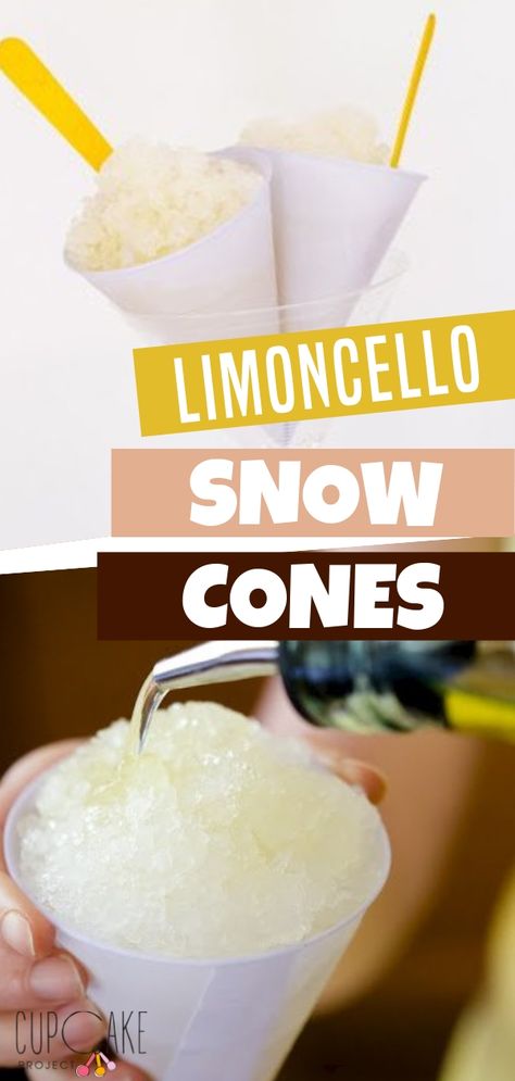 Limoncello snow cones are made with a refreshing minty limoncello syrup. This is a totally chic way to end a cocktail party or any adult gathering on a summer's eve. It's perfectly tasty and amazing! Save this pin for later! Snow Cone Cupcakes, Snow Cones Recipes, Snow Cone Stand, Limoncello Recipe, Snow Cone Syrup, Snow Cone Machine, Sno Cones, Ice Cream Maker Recipes, Kid Friendly Snack