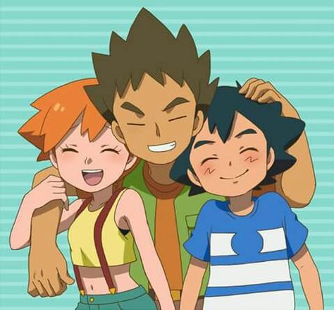 Ash, Brock and Misty Ash Misty And Brock, Misty And Brock, Brock Pokemon, Ash X Misty, Pokemon Ash And Misty, Pokemon Misty, Ash Misty, Ash And Friends, Misty From Pokemon