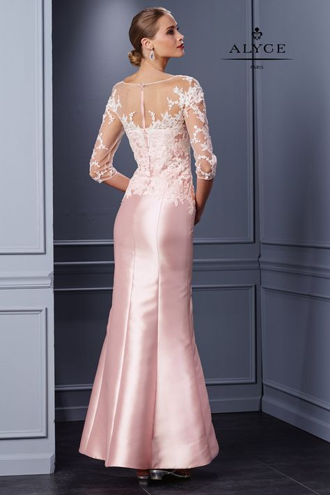 Jean De Lys by Alyce Paris Dress 29763 | Terry Costa Alyce Paris Prom Dresses, Hot Pink Prom Dress, Hot Prom Dress, Dresses With Lace, Alyce Paris, Paris Dresses, Illusion Dress, Mothers Dresses, Lace Evening Dresses