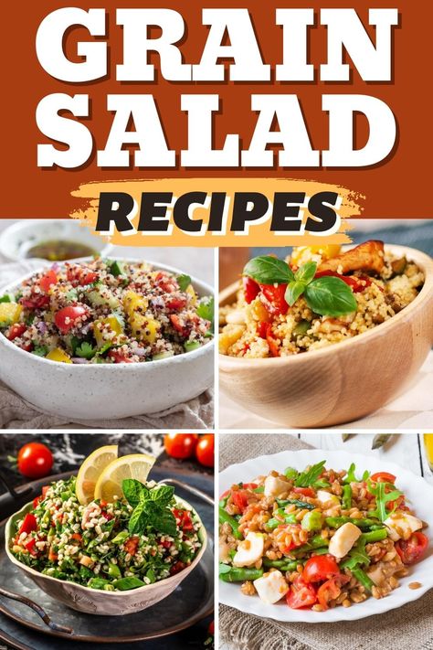 Healthy Grain Salads, Cold Grain Salads, 7 Grain Salad Recipe, Fall Grain Salad Recipes, Easy Grain Salad, Mediterranean Grain Salad, Salad Bowl Ideas, Ancient Grains Salad, Grain Salad Recipes