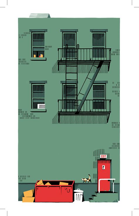 Gig Poster, Building Illustration, Fire Escape, City Illustration, Art Et Illustration, Environment Design, Illustration Sketches, Flat Illustration, Mail Art