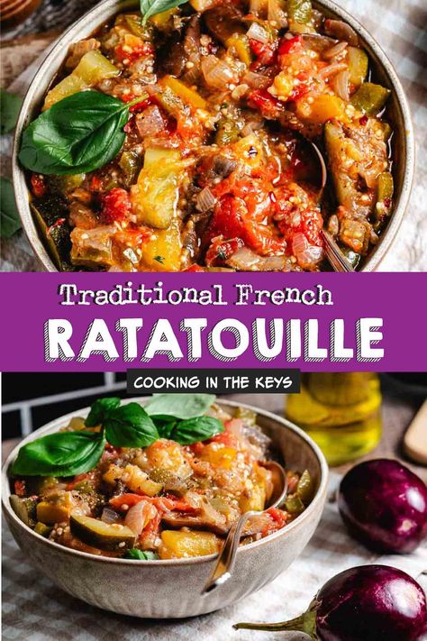 Bowl of Ratatouille Easy Vegetable Dishes, French Ratatouille, Easy Ratatouille Recipes, Pasta Toppings, Baby Eggplant, Eggplant Zucchini, Ratatouille Recipe, Seafood Recipes Healthy, Summer Produce