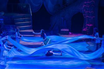 The Little Mermaid Musical, Mermaid Water, Peter And The Starcatcher, Stage Set Design, Set Design Theatre, Water Effect, Twelfth Night, Pantomime, Beautiful Water