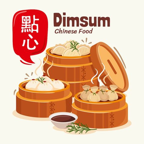 Free Vector | Free vector hand drawn flat design chinese food illustration Chinese Bun, Chinese Posters, Chinese Dumplings, China Food, Food Backgrounds, Food Poster Design, Illustration Food, Food Stickers, Culinary School