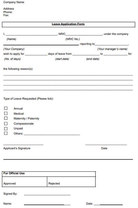 Leave Management & Leave Application Form Templates Leave Application Form, Recruitment Company, Paid Leave, Standard Operating Procedure, Application Form, Make It, How To Find Out, Quick Saves