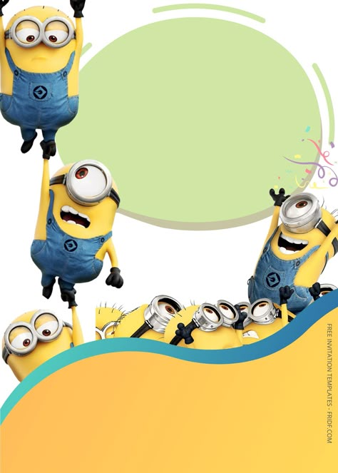 FREE Minions Fiesta Birthday Invitation Templates - FRIDF - Download Free PDF Invitation Templates Minion Background, Minion Template, Minion Party Invitations, Party Theme For Kids, Bird Birthday Invitations, Minions Birthday Theme, Minion Invitation, Minion Birthday Invitations, Fiesta Birthday Invitations