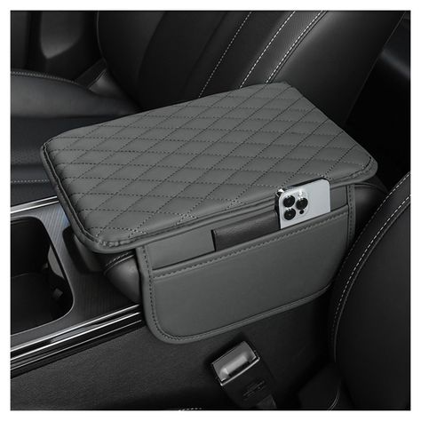 PRICES MAY VARY. 🔰 UPGRADED SIDE STORAGE DESIGN - Our product dimensions are; 12.13 x 7.8 inches, please be sure to measure your armrest box to see if it fits before purchasing！There is an 8.66*5.12 inch storage pocket design on each left and right side, expanding the storage space, convenient and practical. Meet the storage needs of the main passenger seat, you can store your cell phone, keys, tissues, ID and some other small daily items. 🔰 PREMIUM MICROFIBER LEATHER MATERIAL - This car cente Truck Upgrades, Car Storage Box, Center Console Cover, Car Console, Car Armrest, Car Center Console, Car Essentials, Car Center, Storage Design