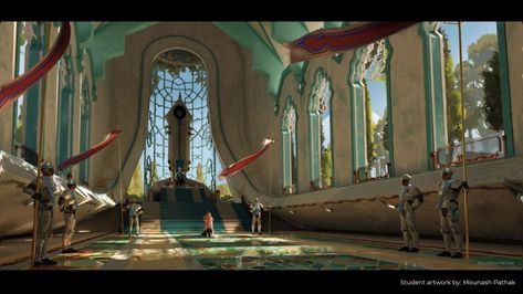 Syn Studio Concept Art Diploma Program: Last Chance to Apply for Fall 2022 intake - ArtStation Magazine Interior Concept Art, Dnd Backgrounds, Art Assignments, Throne Room, American Gods, Fantasy Castle, Fantasy Art Landscapes, Medieval Castle, Environment Design