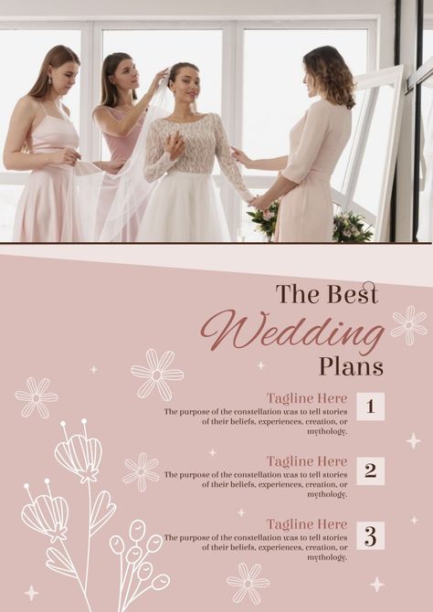 Floral Hand-drawn Wedding Planner Best Plans Poster Wedding Planner Poster, Free Psd Poster, Hand Drawn Wedding, Poster Minimalist, Floral Poster, Planner Design, Poster Template, Free Psd, Event Planner