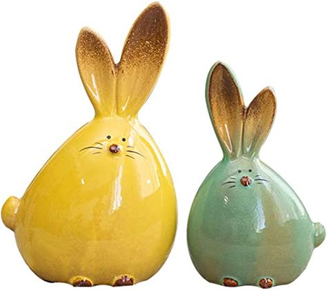 TOYANDONA 2pcs Easter Bunny Rabbit Figurines Ceramic Rabbit Statues Car Interior Figures for Easter Party Table Decoration : Amazon.co.uk: Home & Kitchen Rabbit Statue, Ceramic Rabbit, Easter Party Favor, Rabbit Sculpture, Sculpture Abstract, Ceramic Bunny, Cerámica Ideas, Rabbit Figurine, Bunny Figurine