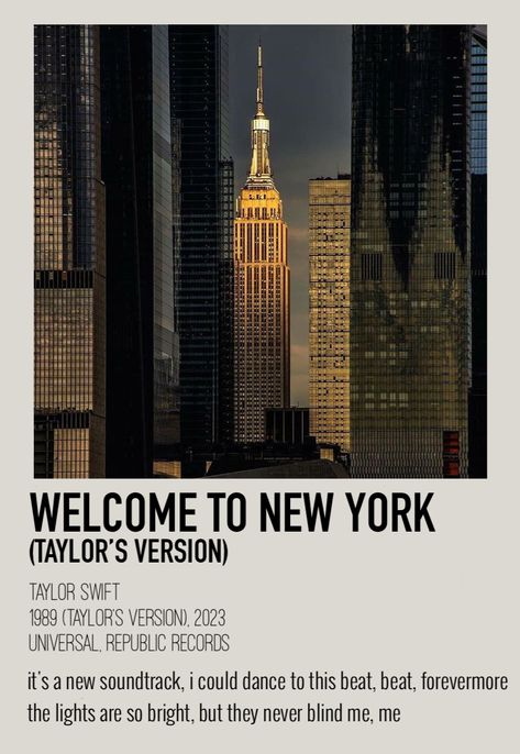 Welcome To New York Taylor Swift Poster, Welcome To New York Polaroid, Taylor Polaroid, Polaroid Poster Taylor Swift, Songs Poster, Poster Taylor Swift, Films Posters, Minimal Posters, Song Posters