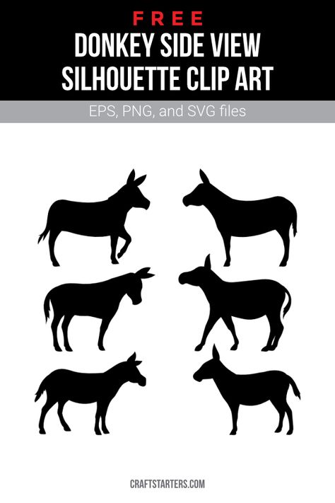 Donkey Svg Free, Donkey Svg, Bible Stories For Kids, Silhouette Clip Art, Cricut Projects Vinyl, Svg Free, Bible Stories, Png Transparent, Side View