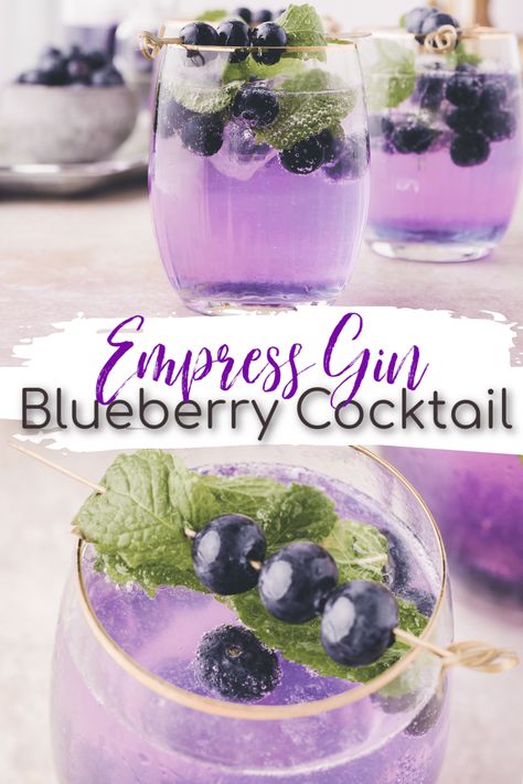 Empress Gin Cocktail, Food For Fitness, Empress Gin, Gin Drink Recipes, Blueberry Cocktail, Best Gin Cocktails, Easter Cocktails, Gin Recipes, Gin Tasting