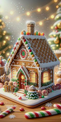 Gingerbread House Wallpaper, Gingerbread House Ideas, Gingerbread House Template, Ginger House, Christmas Pastries, Xmas Desserts, Gingerbread House Designs, House Wallpaper, Gingerbread Crafts