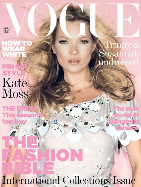 Vogue UK, March 2006. Photographed by Nick Night Kate Moss Hair, Kate Moss Style, Fashion Bible, Vogue Magazine Covers, Vogue Archive, Fashion Cover, Vogue Covers, Vogue Uk, Original Fashion