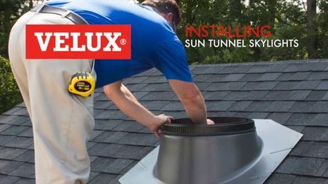 VELUX Install Video: SUN TUNNEL Skylights Tunnel Installation, Sun Tunnel, Ceiling Diffuser, High Quotes, Velux Skylights, Front Hallway, Dark Hallway, Light Tunnel, Sky Light