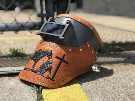 Welding Hood Designs, Custom Welding Hoods, Custom Welding Helmets, Welding Helmet Designs, Welding Hood, Leather Patterns Templates, Native American Zodiac, Welding Hoods, Cool Welding Projects