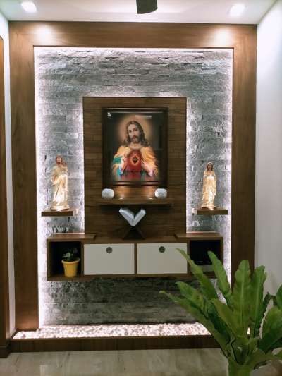 Tv Wall Design With Altar, Indian Prayer Room Ideas, Alter Christian, Prayer Unit Design Christian, Pop Design For Bedroom Simple, Altar Design Home Modern, Prayer Alter Ideas Home Altar, Altar Ideas Catholic, Small Altar Design Home Catholic