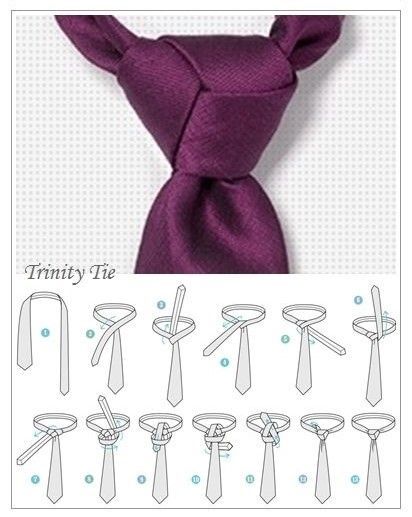 How to tie a trinity tie How To Tie A Necktie, Cool Tie Knots, Tie Knots Men, Simpul Dasi, Tie Knot Styles, Tie A Necktie, Neck Tie Knots, Knots Guide, Knots Diy