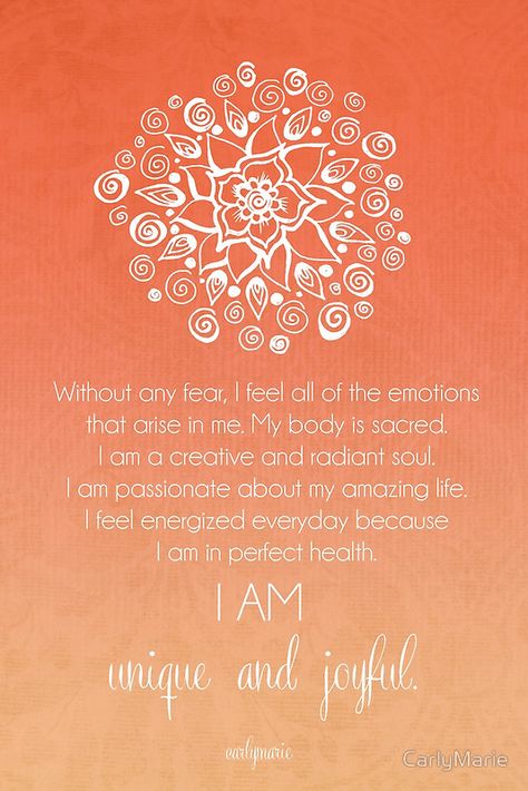 Sacral+Chakra+Affirmation Sacral Chakra Affirmation, Chakra Affirmations, Sup Yoga, Affirmation Posters, I Am Beautiful, Yoga Photography, Chakra Meditation, Sacral Chakra, Mind Body Spirit