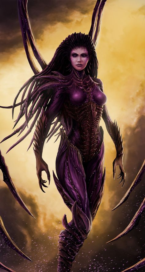 Kerrigan Starcraft, Queen Of Blades, Sarah Kerrigan, Heroes Of The Storm, Stars Craft, Superhero Characters, Japan Shop, Demon Girl, Dope Art