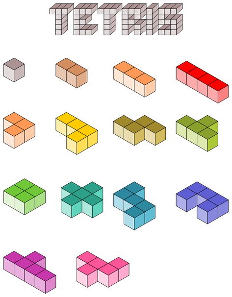 Tetris Party, Tetris Art, Tetris Blocks, Tetris Design, 3d Shapes Worksheets, Isometric Cube, Puzzle Graphic, Indesign Layout, Gaming Center