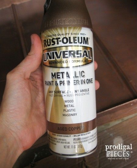 DIY Faux Copper Patina with Rust-Oleum Spray Paint by Prodigal PIeces www.prodigalpieces.com #prodigalpieces Painting Gutters, Patina Diy, Brass Headboard, Headboard Makeover, Copper Spray Paint, Rustoleum Spray Paint, Copper Gutters, Patina Paint, Diy Spray Paint