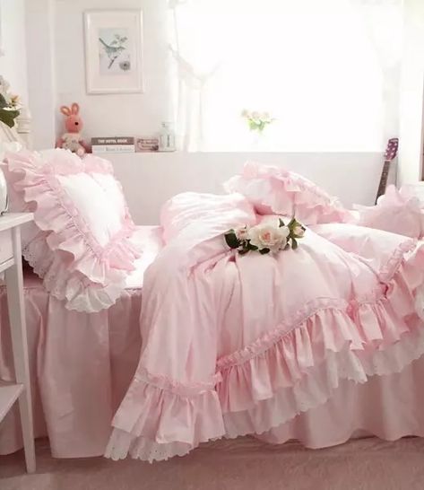 Bedroom Bed Sheets, Floral Bed Set, Princess Bedding Set, Lace Bedding Set, Ruffle Duvet Cover, Queen Bedding, Lace Bedding, Princess Bed, Luxury Duvet Covers