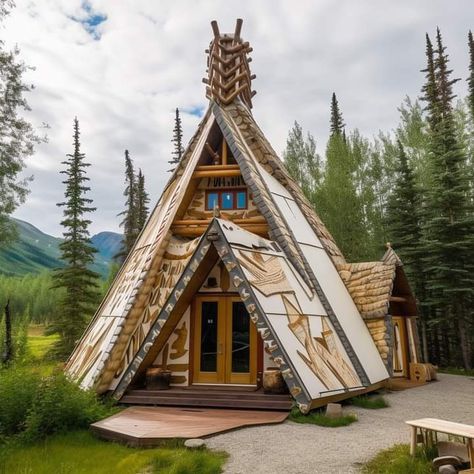 Character Mapping, Native American Houses, Native American Home, Native American Teepee, Pyramid Healing, Diy Tent, A Frame House Plans, American Houses, Diy Holz