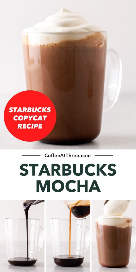 Copycat Starbucks Cafe Mocha, Best Mocha Recipe, Caffe Mocha Starbucks, Mocha Macchiato Recipe, Iced Cafe Mocha Recipe, Starbucks Hot Mocha Recipe, Caffe Mocha Recipe, Coffee Recipes Keurig, Starbucks Mocha Drinks Recipes