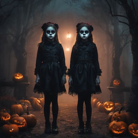 Scary Twin Costumes, Creepy Twins Costumes, Duo Halloween Costumes Scary, Creepy Twins, Brother Sister Halloween Costumes, Sister Halloween Costumes, Twin Costumes, Costumes 2024, Twin Halloween