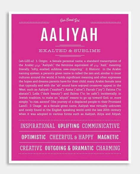 Custom name meaning posters from Name Stories: Aaliyah meaning Aaliyah Name Meaning, Aaliyah Meaning, Aaliyah Name, Boho Editorial, Girl Name Ideas, Names And Their Meanings, Coastal Luxe, Describing Words, Female Character Names