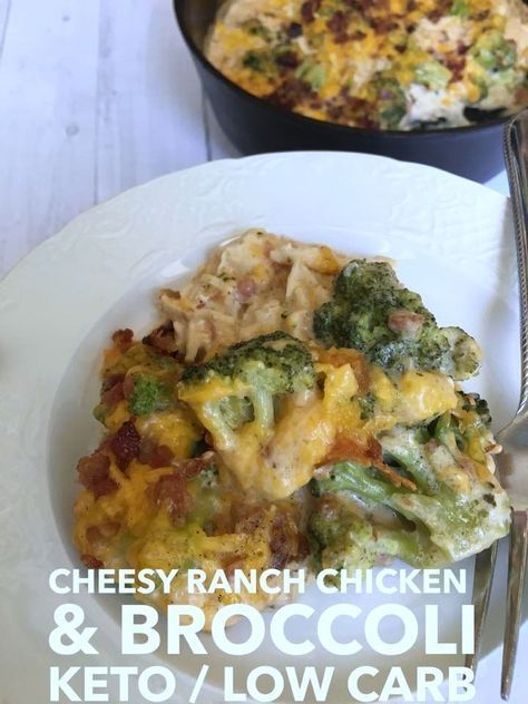 Keto Cheesy Chicken and Broccoli Ranch | With delicious flavors merging together, this low carb meal is delicious. Growing up my mom used to make a Chicken Divan casserole that I absolutely loved…….until I found out that one of the ingredients was mayonnaise. I absolutely hate mayonnaise. I could be tortured with it and tell every secretcontinue reading... Chicken Broccoli Keto, Cheesy Ranch Chicken, Broccoli Keto, Chicken Bacon Recipes, Keto Chicken Casserole, Cheesy Ranch, Low Carb Casseroles, Keto Casserole, Chicken And Broccoli