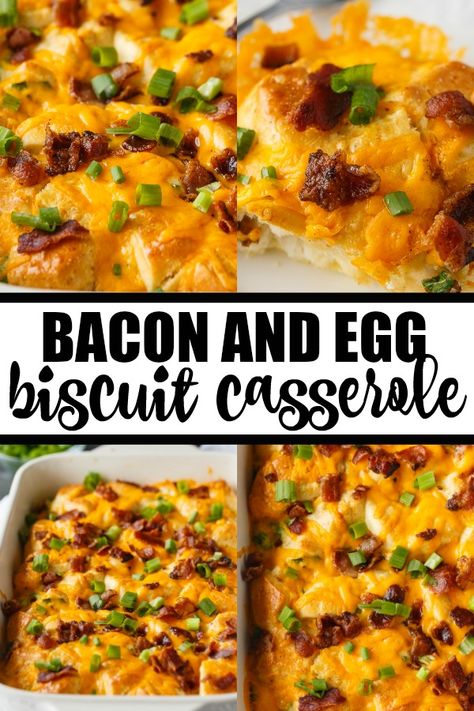 Egg Biscuit Casserole, Biscuit Casserole, Breakfast Casserole With Biscuits, Easy Breakfast Casserole, Egg Biscuits, Easy Breakfast Casserole Recipes, Bacon Casserole, Biscuits Casserole, Breakfast Casserole Bacon